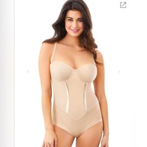 NWT Maidenform Flexees Women's Firm Tummy-Control Strapless Bodysuit